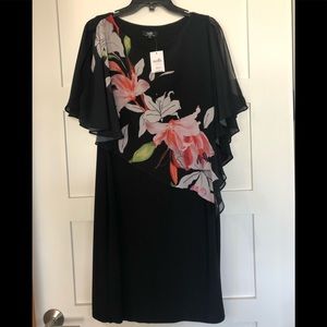 Gorgeous black dress with attached cape